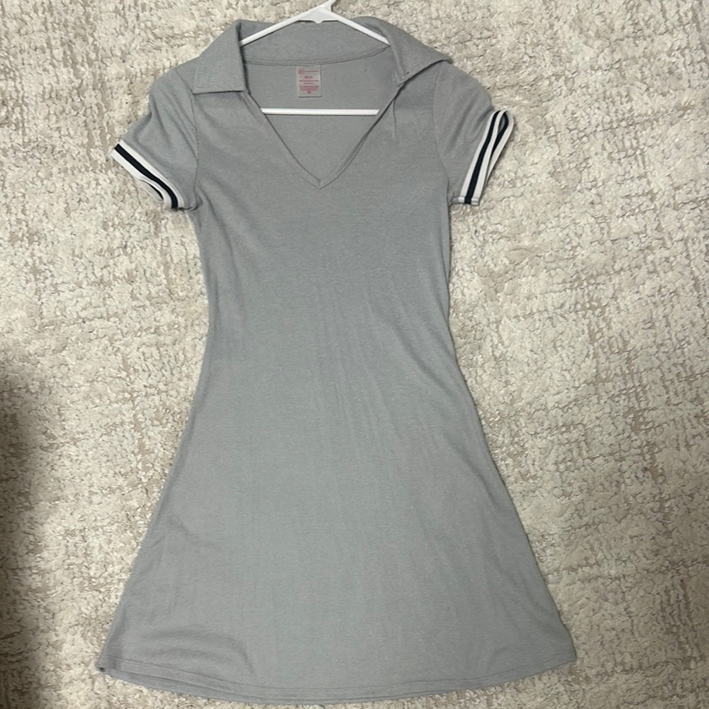 Gray Collared Women's Dress